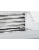 Banco refrigerato per pesce con piano in granito e zona esposizione in acciaio AISI 316 - statico,  +0°/+2° - cm 200x120x118h