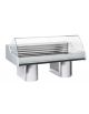 Banco refrigerato per pesce con piano in granito e zona esposizione in acciaio AISI 316 - statico,  +0°/+2° - cm 200x120x118h