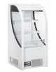 Vetrina refrigerata promozionale in acciaio verniciato bianco con frontale aperto - ventilata, +2°/+10°C - cm 64x74,1x145,7h