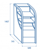 Vetrina refrigerata promozionale in acciaio verniciato bianco con frontale aperto - ventilata, +2°/+10°C - cm 64x74,1x145,7h