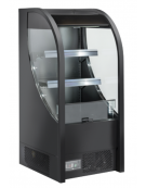 Vetrina refrigerata promozionale in acciaio verniciato nero con frontale aperto - ventilata, +2°/+10°C - cm 64x74,1x145,7h