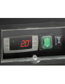Vetrina refrigerata promozionale in acciaio verniciato nero con frontale aperto - ventilata, +2°/+10°C - cm 64x74,1x145,7h
