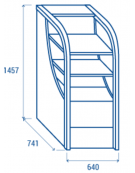 Vetrina refrigerata promozionale in acciaio verniciato nero con frontale aperto - ventilata, +2°/+10°C - cm 64x74,1x145,7h