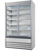 Vetrina murale con porte a battente - esterno in acciaio verniciato grigio - ventilata +0°/+2°C - cm 151x63,5x209,6h