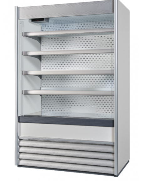 Vetrina murale senza porte - esterno in acciaio verniciato grigio - refrigerazione ventilata - cm 125x63,5x195,1h
