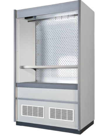 Vetrina murale con ganciera per carni - esterno in acciaio verniciato grigio - ventilata +0°/+2°C - cm 96x63,5x209,5h