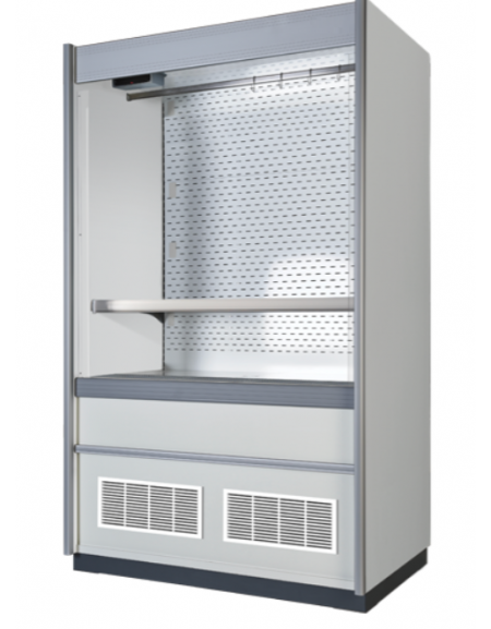 Vetrina murale con ganciera per carni - esterno in acciaio verniciato grigio - ventilata +0°/+2°C - cm 96x63,5x209,5h