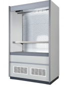 Vetrina murale con ganciera per carni - esterno in acciaio verniciato grigio - ventilata +0°/+2°C - cm 125x63,5x209,5h