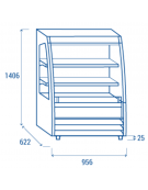 Vetrina murale senza porte, in acciaio verniciato bianco - refrigerazione ventilata +3°/+5°C - cm 96x62,2x140,6h