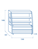 Vetrina murale senza porte, in acciaio verniciato bianco - refrigerazione ventilata +3°/+5°C - cm 134x62,2x140,6h