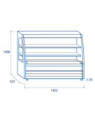 Vetrina murale senza porte, in acciaio verniciato bianco - refrigerazione ventilata +3°/+5°C - cm 185,2x62,2x140,6h