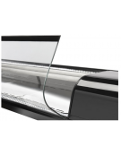 Vetrina orrizontale refrigerata statica per sushi con vetro curvo ed esterno in alluminio verniciato nero - cm 179,7x38,7x24h