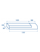 Vetrina orrizontale refrigerata statica per sushi con vetro curvo ed esterno in alluminio verniciato nero - cm 179,7x38,7x24h