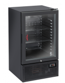 Frigobar con porta in vetro - esterno in lamiera verniciata nera - refrigerazione Roll-Bond con ventilatore - cm 48,8x50,6x84h