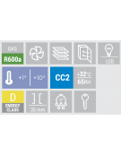 Frigobar con porta in vetro - esterno in lamiera verniciata nera - refrigerazione Roll-Bond con ventilatore - cm 48,8x50,6x84h