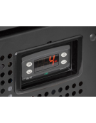 Frigobar con porta in vetro - esterno in lamiera verniciata nera - refrigerazione Roll-Bond con ventilatore - cm 48,8x50,6x84h