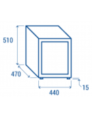 Frigorifero da banco 1 porta - esterno in lamiera verniciata nera - refrigerazione Roll-Bond con ventilatore - cm 43x47,5x50,9h