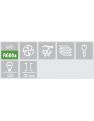 Frigorifero da banco 1 porta - esterno in lamiera verniciata nera - refrigerazione Roll-Bond con ventilatore - cm 43x47,5x50,9h