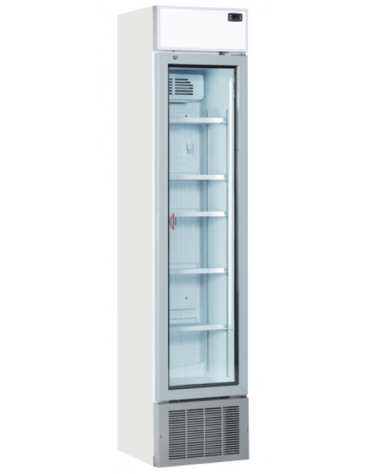 Vetrina refrigerata in acciaio verniciato bianco- lt 180 - refrigerazione RollBond con ventilatore +1°/+12°C - cm 43,5x46x201,3h
