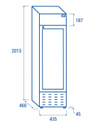 Vetrina refrigerata in acciaio verniciato bianco- lt 180 - refrigerazione RollBond con ventilatore +1°/+12°C - cm 43,5x46x201,3h