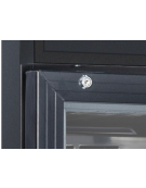 Vetrina refrigerata in acciaio verniciato nero - lt 180 - refrigerazione RollBond con ventilatore +1°/+12°C - cm 43,5x46x201,3h