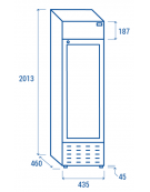 Vetrina refrigerata in acciaio verniciato nero - lt 180 - refrigerazione RollBond con ventilatore +1°/+12°C - cm 43,5x46x201,3h