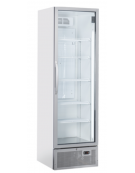 Vetrina refrigerata in acciaio verniciato bianco con porta a battente in vetro - temp. 1°/+10° C - cm 59,5x68x201,8h