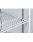 Vetrina refrigerata in acciaio verniciato bianco con porta a battente in vetro - temp. 1°/+10° C - cm 59,5x68x201,8h