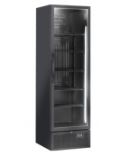 Vetrina refrigerata in acciaio verniciato nero con porta a battente in vetro - temp. 1°/+10° C - cm 59,5x68x201,8h