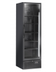 Vetrina refrigerata in acciaio verniciato nero con porta a battente in vetro - temp. 1°/+10° C - cm 59,5x68x201,8h