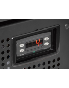 Vetrina refrigerata in acciaio verniciato nero con porta a battente in vetro - temp. 1°/+10° C - cm 59,5x68x201,8h