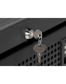 Vetrina refrigerata in acciaio verniciato nero con porta a battente in vetro - temp. 1°/+10° C - cm 59,5x68x201,8h