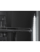 Vetrina refrigerata in acciaio verniciato nero con porta a battente in vetro - temp. 1°/+10° C - cm 59,5x68x201,8h