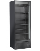 Vetrina refrigerata in acciaio verniciato nero con porta a battente in vetro - temp. 1°/+10° C - cm 78x70,5x220,2h