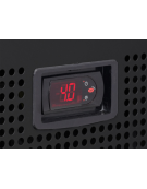 Vetrina refrigerata in acciaio verniciato nero con porta a battente in vetro - temp. 1°/+10° C - cm 78x70,5x220,2h