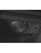 Vetrina refrigerata in acciaio verniciato nero con porta a battente in vetro - temp. 1°/+10° C - cm 78x70,5x220,2h