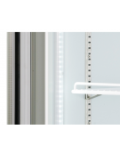 Vetrina refrigerata in acciaio verniciato bianco, 2 porte a battente in vetro - temp. 1°/+10° C - cm 125,3x74x204h