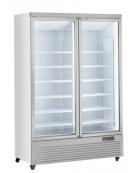Vetrina refrigerata in acciaio verniciato bianco, 2 porte a battente in vetro - temp. 1°/+10° C - cm 125,3x74x204h