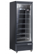 Vetrina refrigerata in acciaio verniciato nero con 1 porta a battente in vetro - temp. 1°/+10° C - cm 75x74x204h
