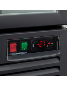 Vetrina refrigerata in acciaio verniciato nero con 1 porta a battente in vetro - temp. 1°/+10° C - cm 75x74x204h