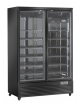 Vetrina refrigerata in acciaio verniciato nero, 2 porte a battente in vetro - temp. 1°/+10° C - cm 125,3x74x204h