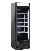 Vetrina bevande refrigerata statica in acciaio verniciato nero - Lt. 350 - temp. +1°/+10° - Classe D - cm 60x57x183,5h