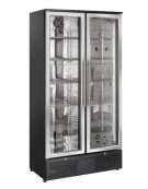 Vetrina frigo bibite verticale 2 porte con telaio in acciaio inox - refrigerazione ventilata +1°/+10°C - cm 90x55,8x180h