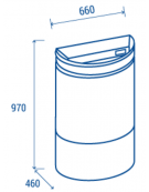 Frigorifero a pozzetto per bevande in lamiera di colore grigio - Lt 110 - temp. 0°/+10°C - cm 66x46x97h