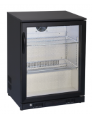 Vetrina bibite ad un anta - colore esterno nero - 128 Lt - refrigerazione Roll-Bond con ventola +1/+10°C - cm 60x50x86h