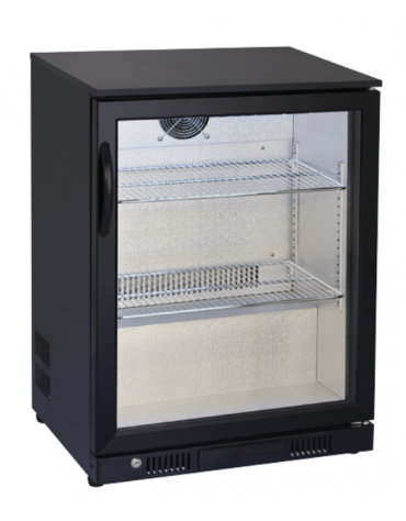 Vetrina bibite ad un anta - colore esterno nero - 128 Lt - refrigerazione Roll-Bond con ventola +1/+10°C - cm 60x50x86h