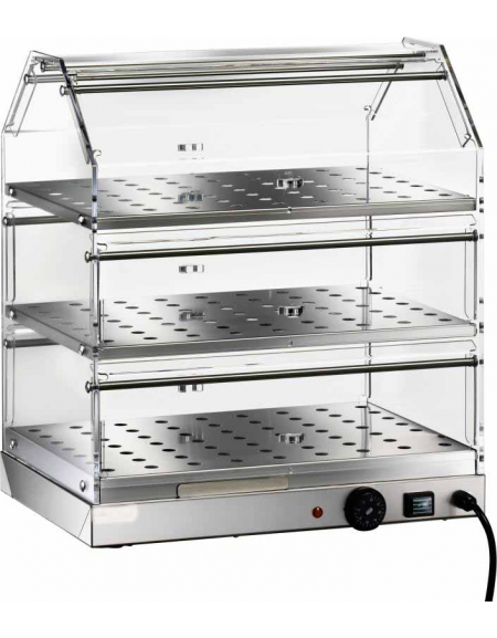 Vetrina neutra inox 3 piani cm 85x35x54h