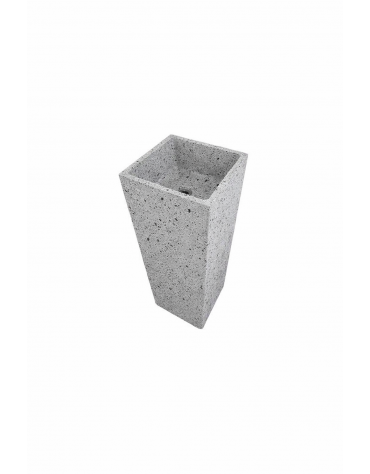 LAVANDINO A MURO PER ESTERNO IN CEMENTO COLORE GRIGIO PIETRA  - cm 41x41x90h - Conformei ai CAM