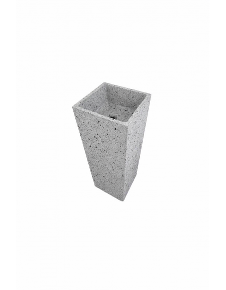 LAVANDINO A MURO PER ESTERNO IN CEMENTO COLORE GRIGIO PIETRA  - cm 41x41x90h - Conformei ai CAM