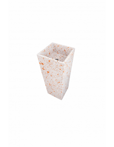 LAVANDINO A MURO PER ESTERNO IN CEMENTO COLORE BIANCO TRAVERTINO - cm 41x41x90h